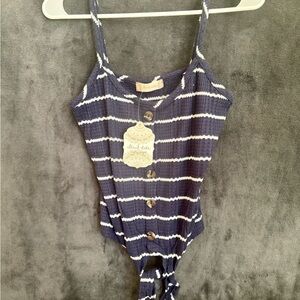 NWT Altar'd State Navy and White Striped Tank Top